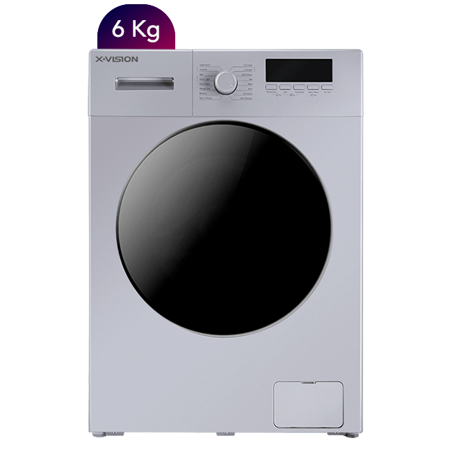 ماشین لباسشویی ایکس ویژن مدل TE62-ASBL ظرفیت 6 کیلوگرم رنگ نقره ای