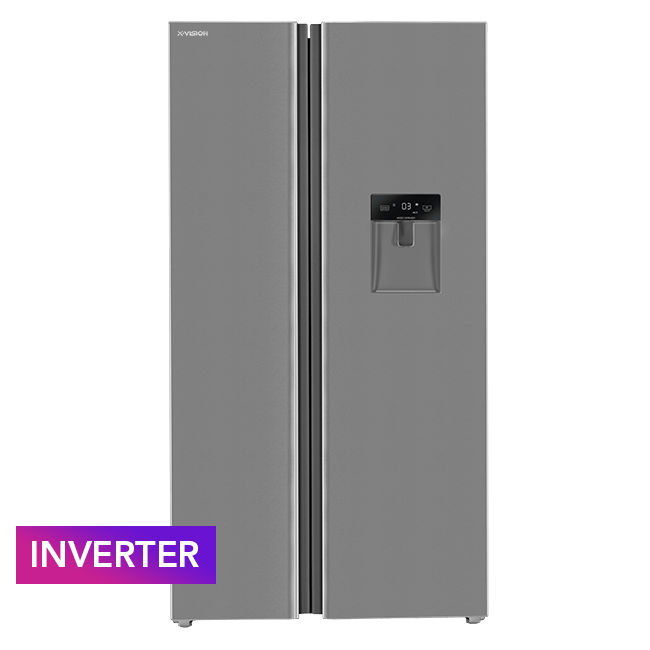 یخچال فریزر ساید بای ساید ایکس ویژن مدل TS665 ASD رنگ استیل