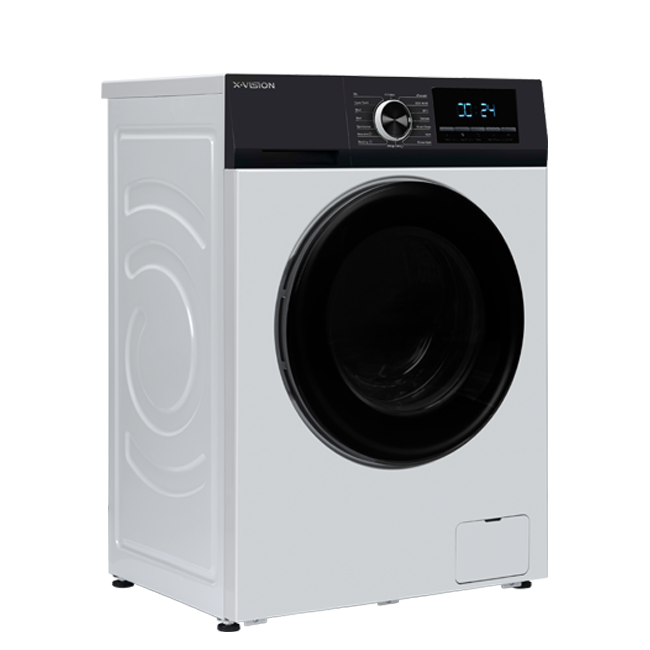 ماشین لباسشویی ایکس ویژن مدل TP82-BWD/BSD ظرفیت 8 کیلوگرم از نیم رخ