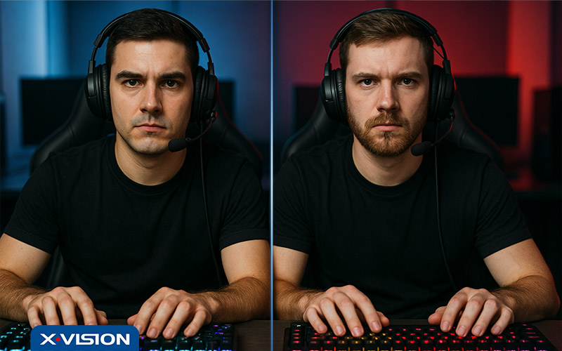 گیمر در حال بازی رقابتی