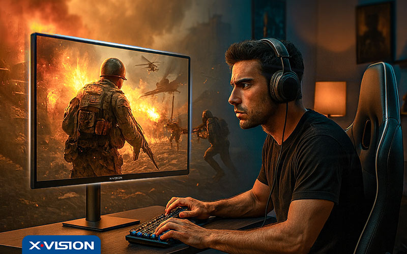 گیمر در حال بازی اکشن